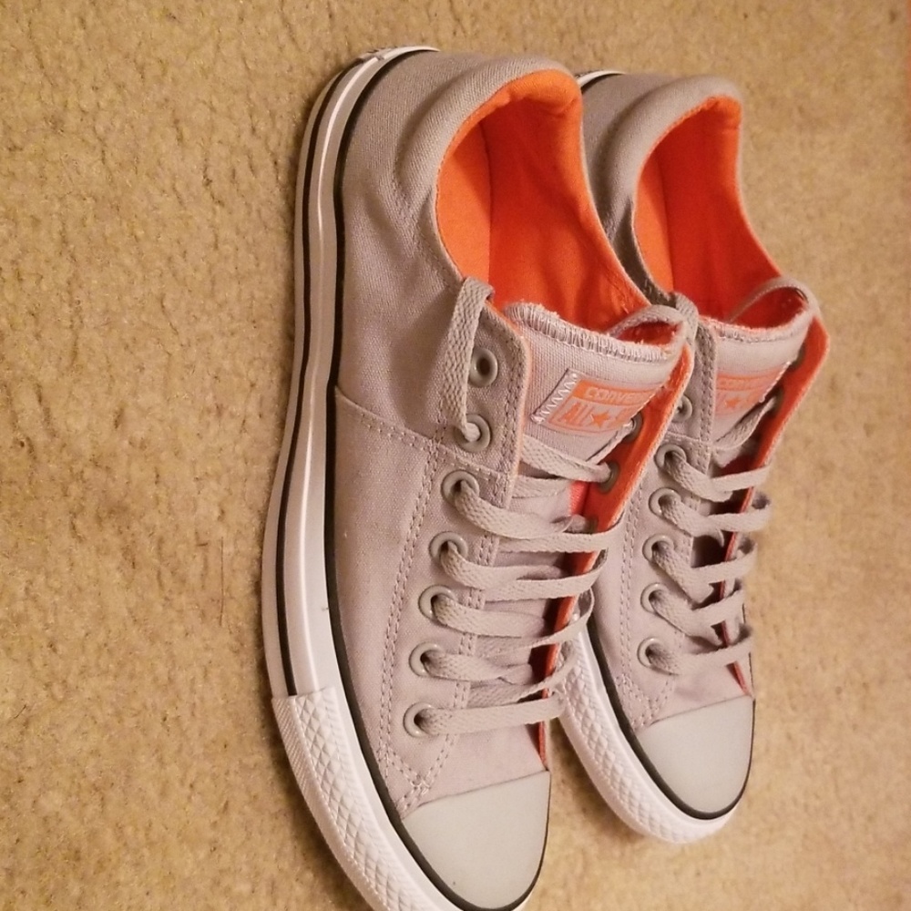 Grey and Orange Converse